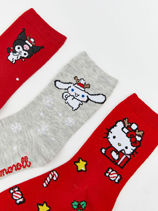Hello Kitty Desenli K?z ?ocuk Soket ?orap 3l?