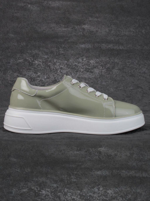 05-PDD215-3 GRAY GREEN Кроссовки женские (натуральная кожа) - Фабричный китай фото 9