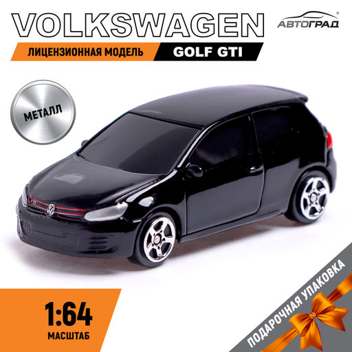 Машина металлическая VOLKSWAGEN GOLF GTI, 1:64, цвет чёрный - Автоград фото 5