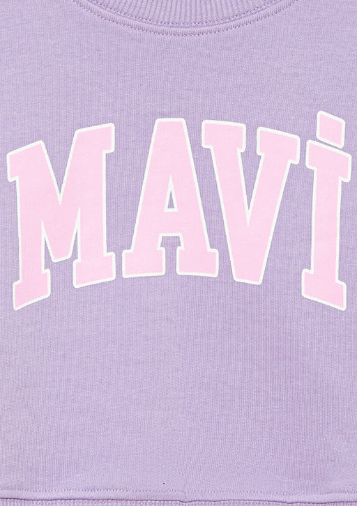 Mavi Logo Bask?l? Crop Mor Sweatshirt  фото 4