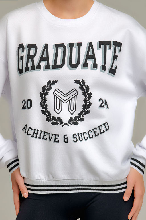 Арт. 15123 Свитшот женский44-52 (5 шт) Цвет:белый,черный