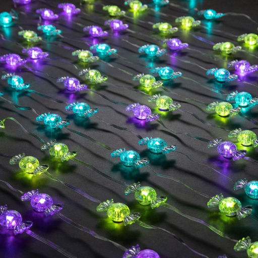 Умная гирлянда Нить 10 м с насадками Конфетки, IP20, прозрачная нить, 66 LED, свечение RGB, USB - Luazon lighting фото 4
