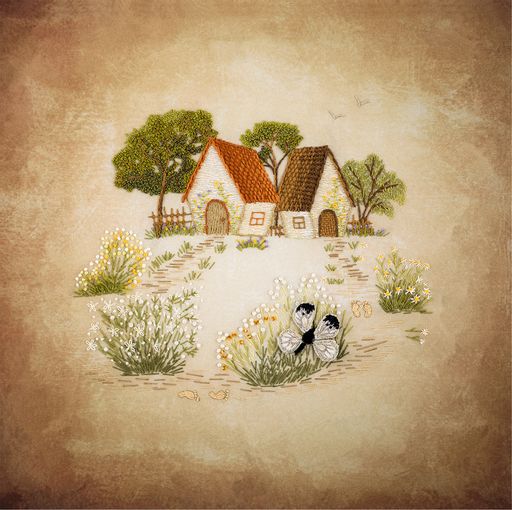 Набор для вышивания PANNA Живая картина JK-2104 Домики 27 х 27 см