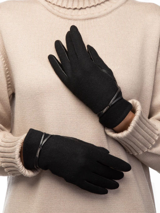 Перчатки женские 100% ш TOUCH IS0150 black - Eleganzza фото 4