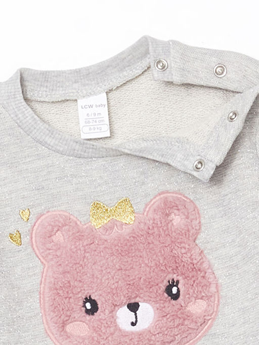 Bisiklet Yaka K?z Bebek Sweatshirt ve Tayt 2li