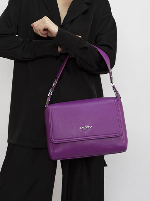 LACCOMA сумка Y1727-лаванда натуральная кожа хлопок