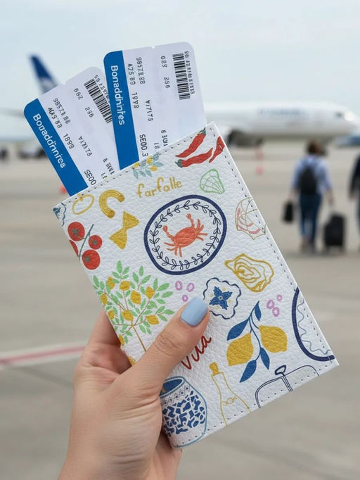 Кожаная обложка для паспорта с принтом