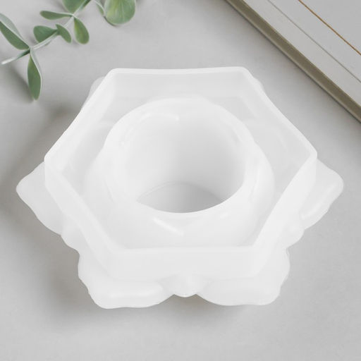 Молд силикононовый «Подсвечник цветок» 10,7 х 12,2 х 4,3 см