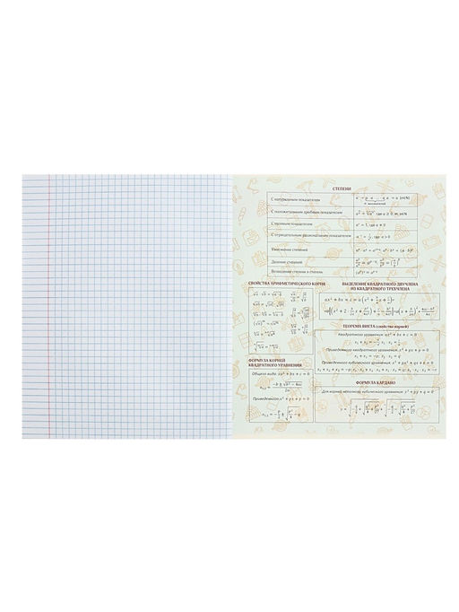Цена за 5 шт. Тетрадь предметная 48 листов в клетку Calligrata «Журнал. Алгебра», картонная обложка, серые листы