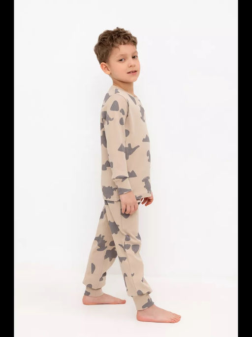 Crockid _ К 1552/темно-бежевый,дино пижама дет