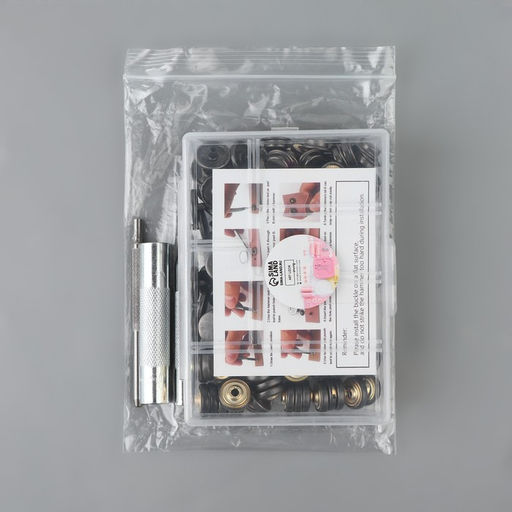 Кнопки установочные, Дельта, d=15 мм, 40 шт., с установщиком, в органайзере, 11.8×8.1×2.3 см, цвет чёрный никель