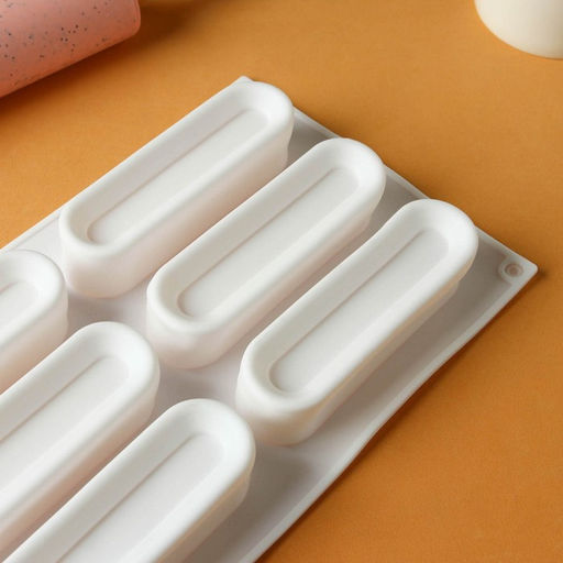 Форма для муссовых десертов и выпечки KONFINETTA Венеция, силикон, 29,5?17?3 см, 6 ячеек, цвет белый  фото 4