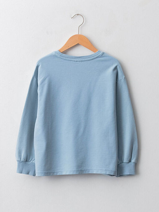 Bisiklet Yaka Bask?l? Uzun Kollu K?z ?ocuk Sweatshirt - Waikiki фото 2