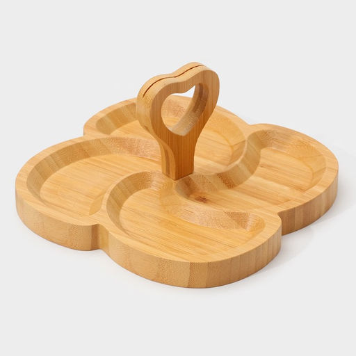 Менажница Доляна Вертиго, 19.5?19.5 см, 4 секции, бамбук