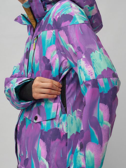 Горнолыжный костюм женский фиолетового цвета 02302-1F - Chunmai фото 12