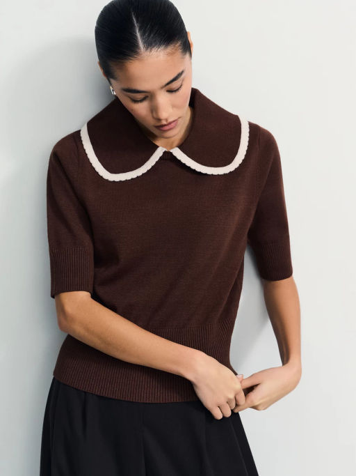 Джемпер с отложным воротником / Zarina  фото 2