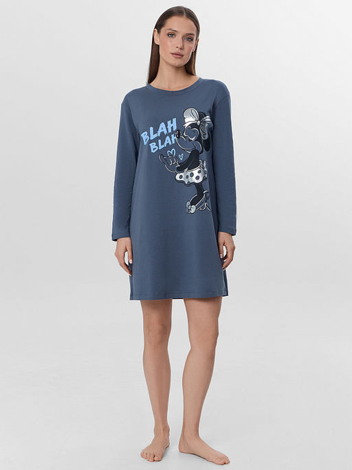 Платье женское домашнее с надписью Blah blah