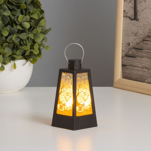 Фигурка светящаяся RISALUX «Привидение», LED-ночник, 3×LR1130, чёрный, 4.4×4.4×9.4 см