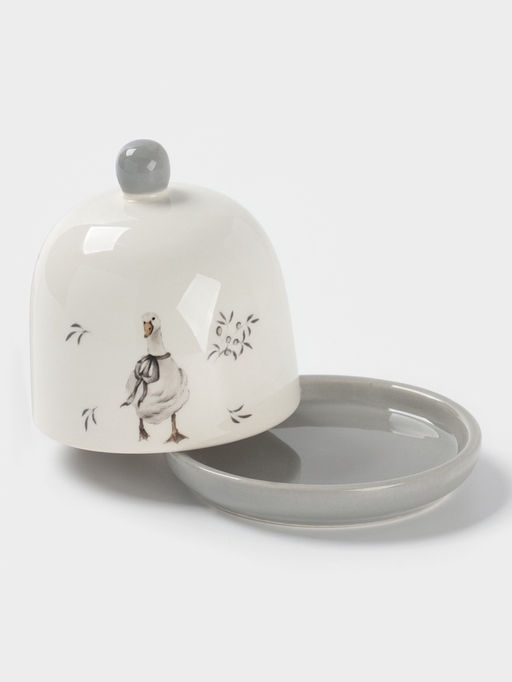 Лимонница Доляна «Гуси», доломит, 9×9 см, белая