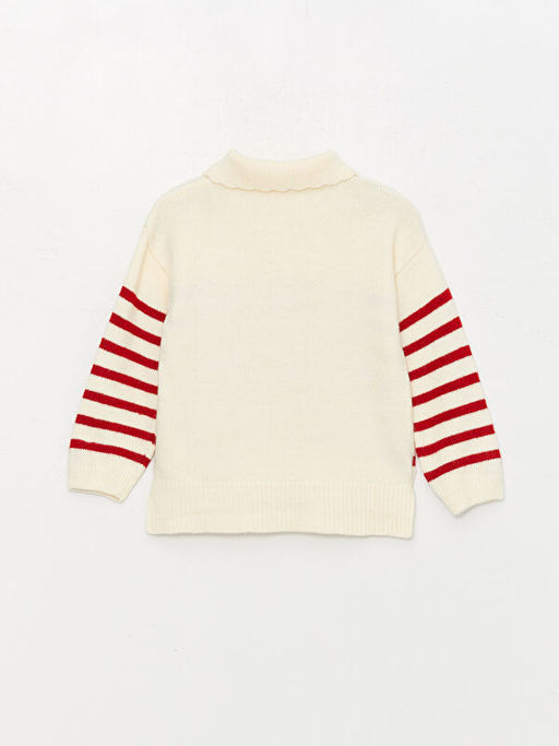 Polo Yaka ?izgili K?z Bebek Triko Kazak - Waikiki фото 2