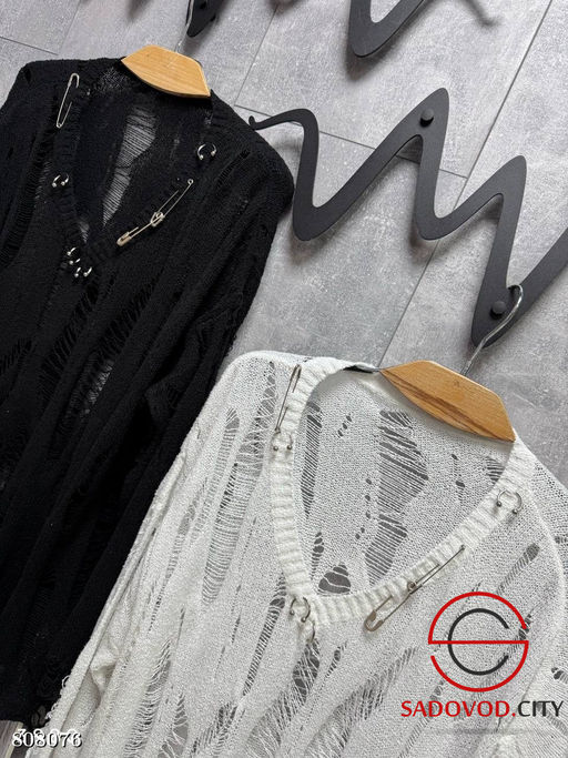 Рваный лонг с булавками - Bruno фото 2