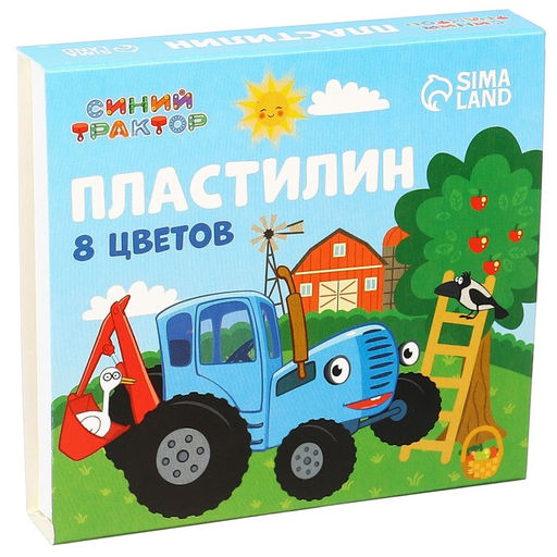 Пластилин 8 цветов 120 г Синий трактор