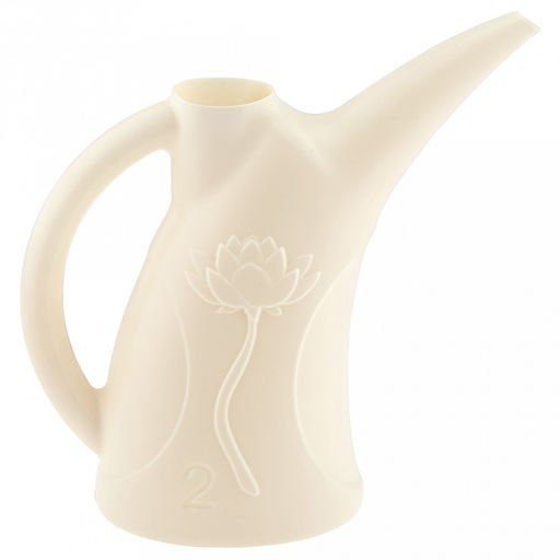 Лейка для комнатных растений пластмассовая 2л Лотос, 27,5х11,5х29см, пищевой полиэтилен, молочный (Россия)
