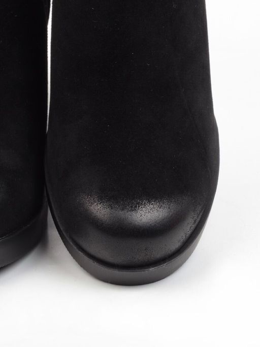 04-R164-1 BLACK Полусапоги женские (натуральная замша, натуральный мех) - Фабричный китай фото 12