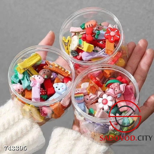 Набор заколок для волос в баночке 26шт