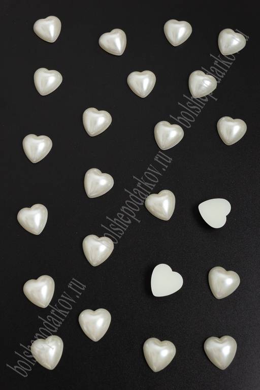 Полубусины декоративные "Сердечко" 16 мм*50 гр (кремовый)