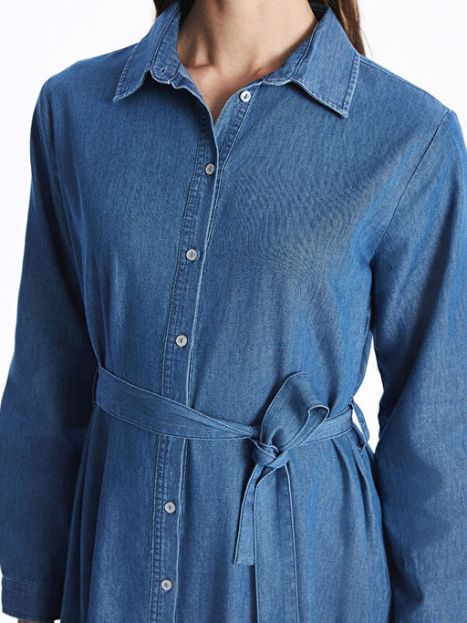 G?mlek Yaka Kad?n Jean Elbise