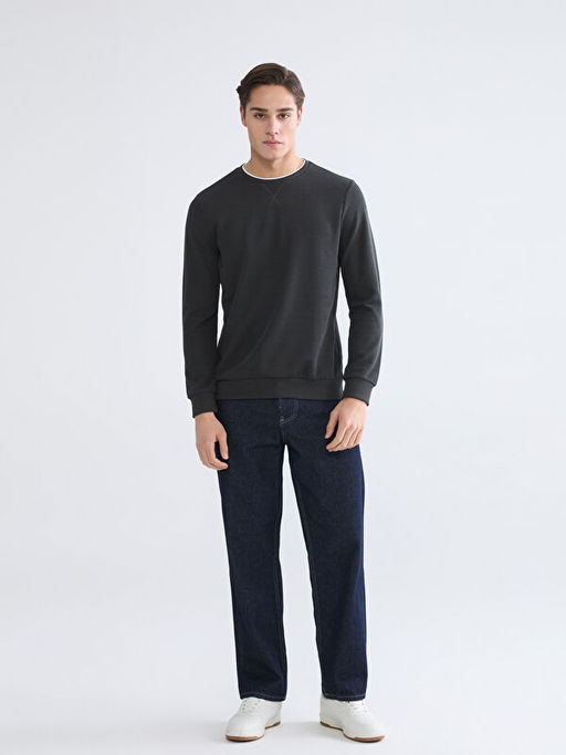 Bisiklet Yaka Erkek Sweatshirt