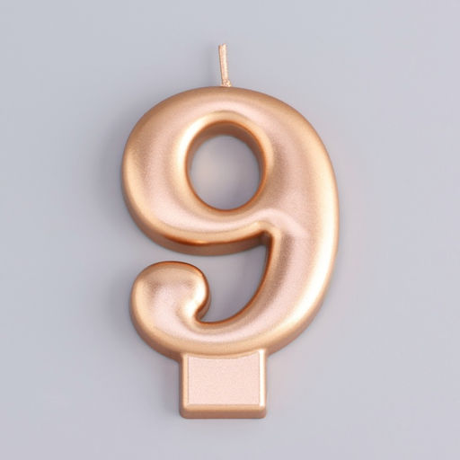 Цена за 3 шт. Свеча для торта «Европейская ГИГАНТ», цифра 9, 7 см, розовое золото