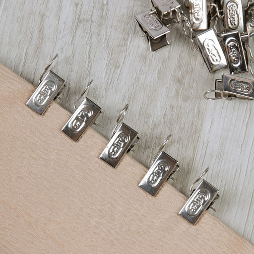 Цена за 4 шт. Зажим для штор, 32×11 мм, 20 шт., цвет серебряный