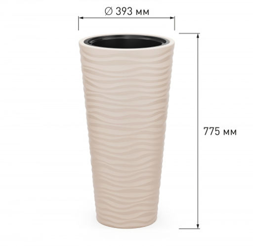 Кашпо Оазис 63л (со вставкой 13л) св.бежевый М8083*-* - Альтернатива фото 4