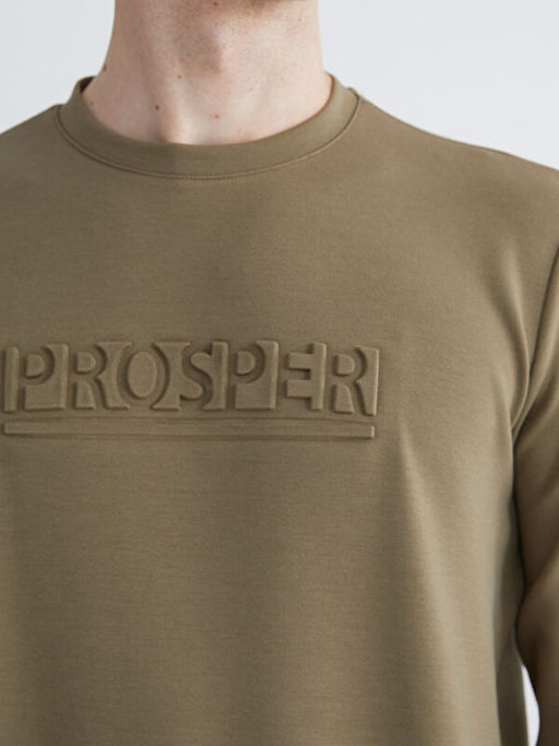 Bisiklet Yaka Bask?l? Erkek Sweatshirt