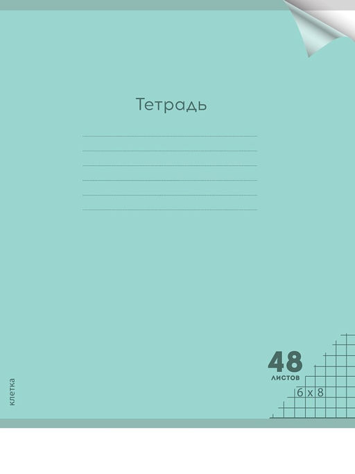 Цена за 2 шт. Тетрадь 48л. Prof-Press "Пастель Green" клетка (48-1348) пластиковая обложка