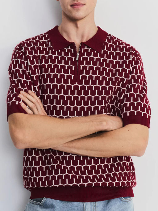Джемпер поло из жаккарда ZR2605043305-70 / Zarina