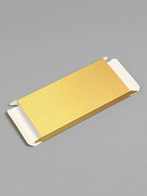 Цена за 5 шт. Подарочная коробка под плитку шоколада, с окном, золотая, 17×8×1.4 см