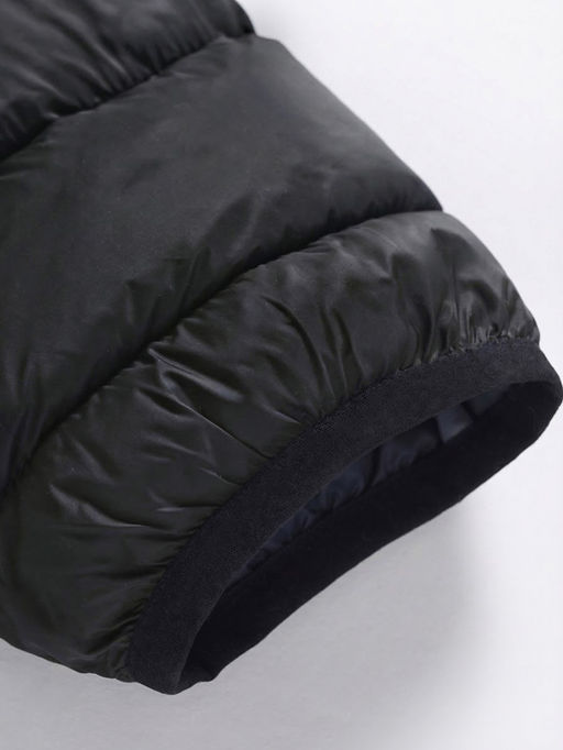 Куртка мужская гибридная стёганая с капюшоном с графеновой подкладкой черного цвета 9621_1Ch