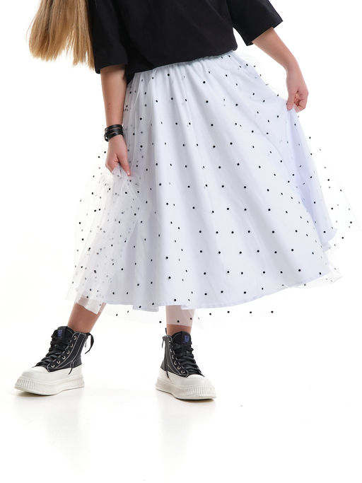 Юбка пачка длинная из фатина 22-7608 черный/зол. звезды - Mini maxi фото 4