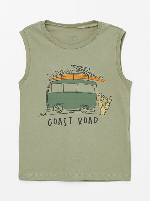 Bisiklet Yaka Bask?l? Erkek Bebek Atlet 2li - Waikiki фото 2