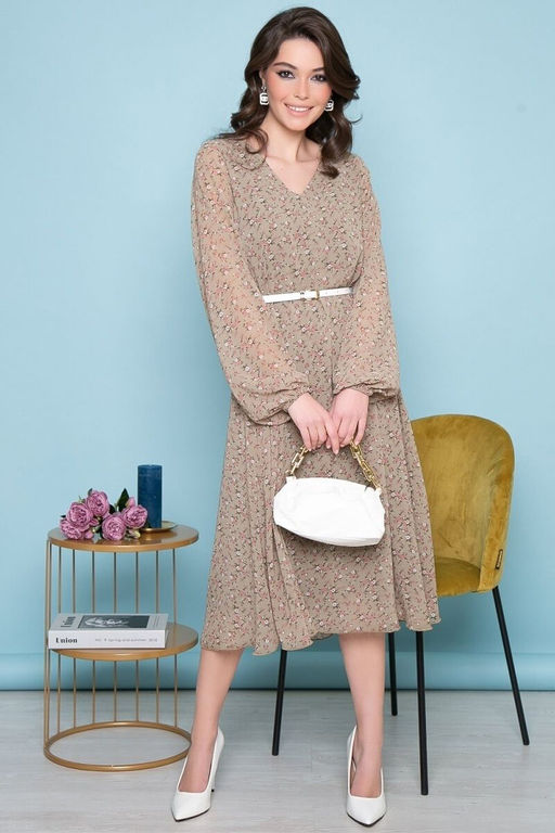 Платье Волшебная история (цветы/олива) П7033 - Lt collection фото 4