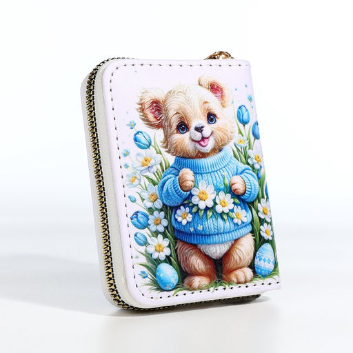 Кошелёк на молнии «Мишка», детский, с принтом, белый