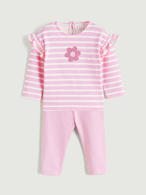 ?i?ek Nak??l? K?z Bebek Bluz ve Tayt