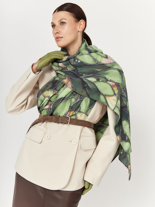 Большой, мягкий, тонкий и очень нежный двусторонний палантин с рисунком - Tantino фото 8