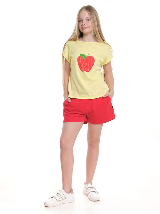 Футболка с принтом для девочки UD 5122 желтый - Mini maxi фото 4