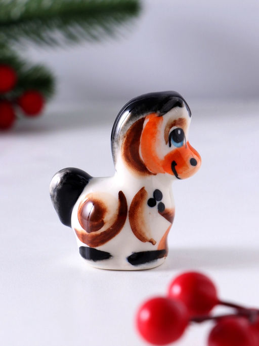 Фигурка фарфор гжель «Конь Агат» 6.5×5.5×2.5 см, цветной