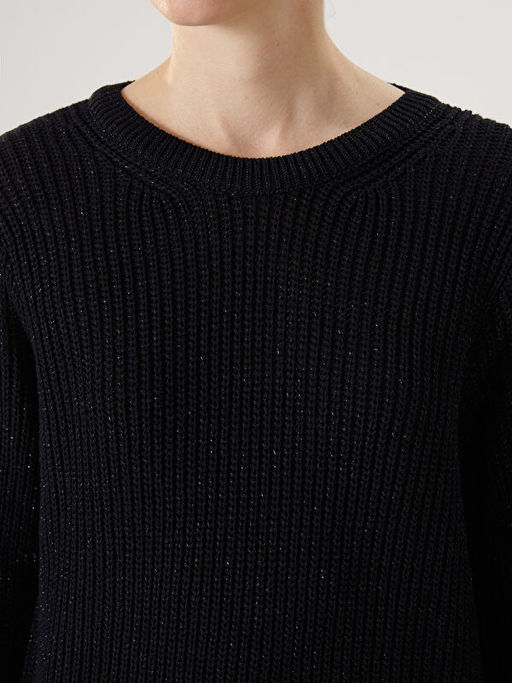 Bisiklet Yaka Ajurlu Kad?n Triko Kazak