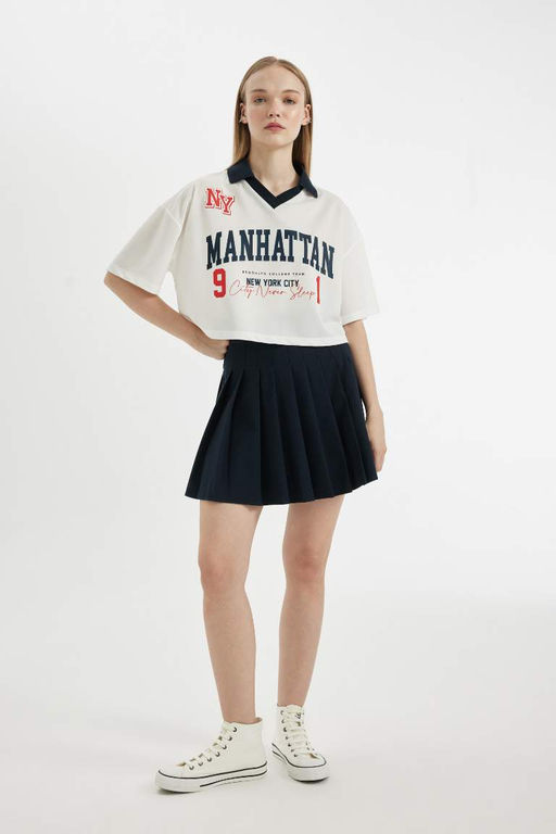 Футболка Cool Oversize с короткими рукавами и принтом - Defacto фото 2